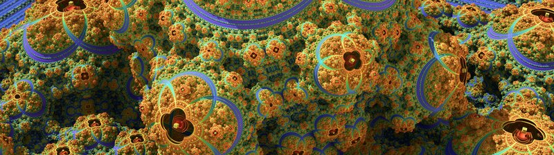 Fractal Pattern with Circles — Orange
