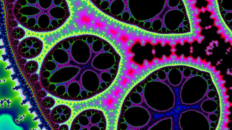 Fractal Pattern with Circles — Pink