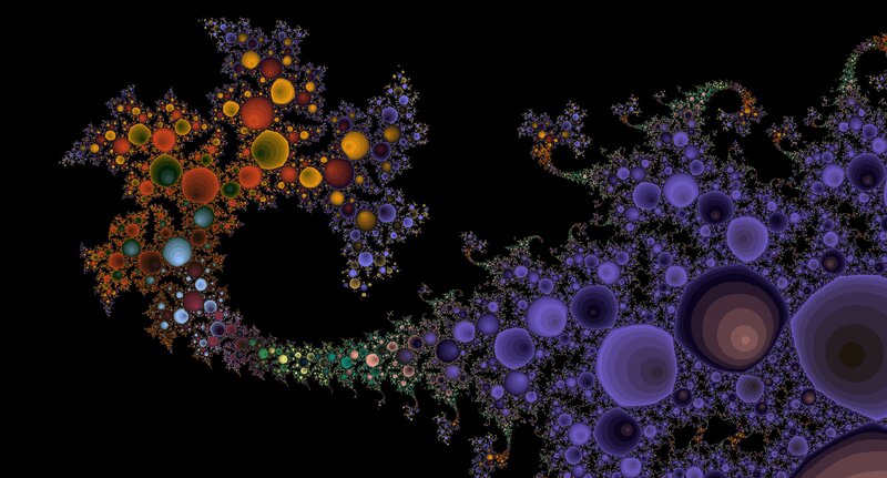 Fractal Pattern with Circles — Purple, Complex