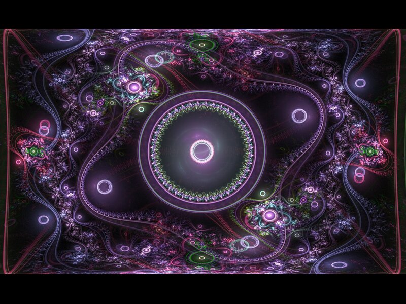 Fractal Pattern with Circles — Purple, Hypnotic, Digital Art