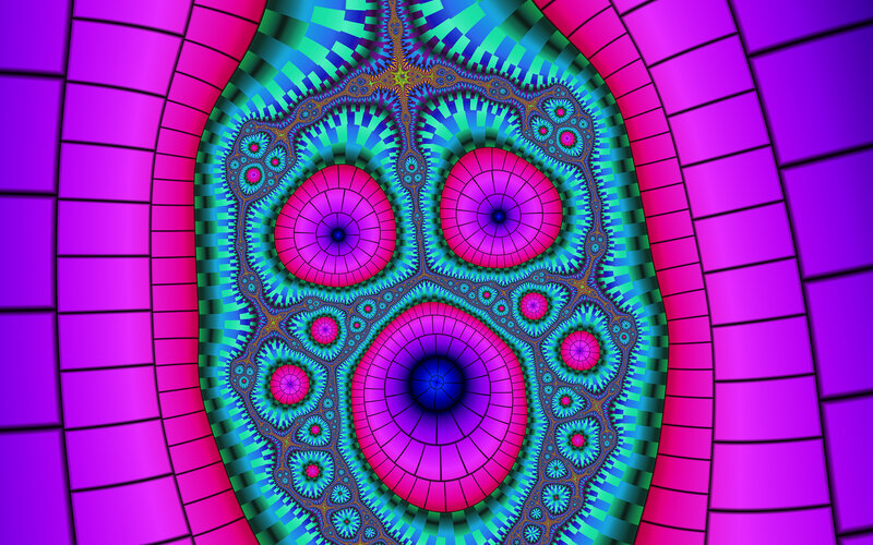 Fractal Pattern with Circles — Purple, Hypnotic