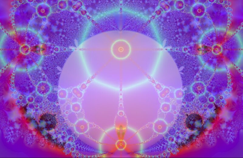 Fractal Pattern with Circles — Purple
