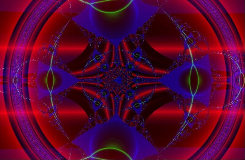 Fractal Pattern with Circles — Red