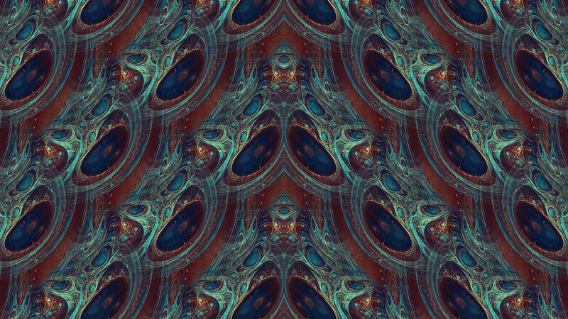 Fractal Pattern with Circles — Teal