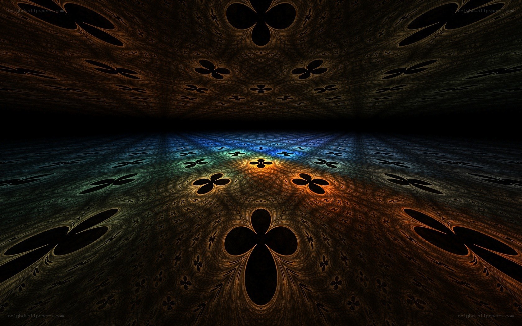 Fractal pattern with clover shapes
