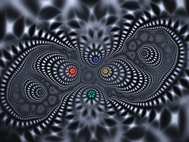 Fractal pattern with colorful centers