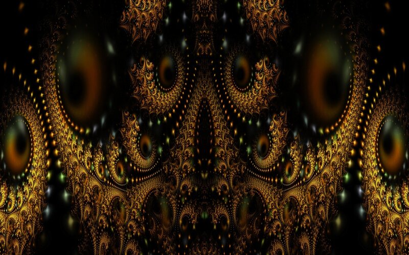 Fractal Pattern with Eyes — Gold