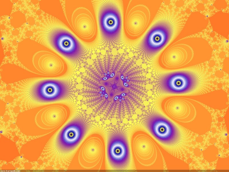 Fractal Pattern with Eyes — Orange