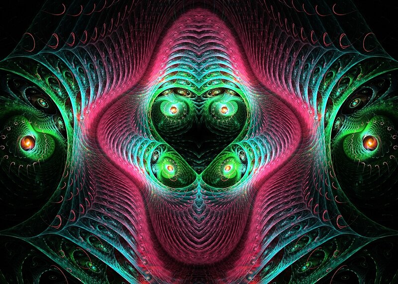 Fractal Pattern with Eyes