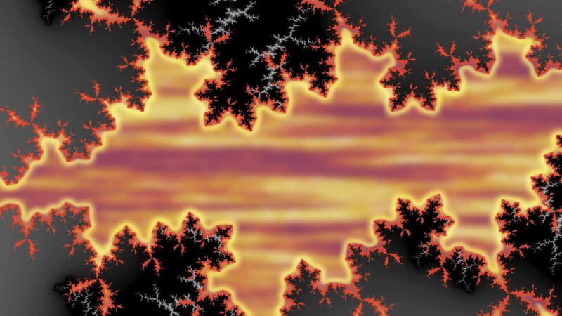 Fractal Pattern with Flames — Black
