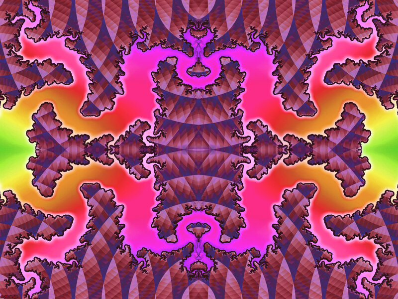 Fractal Pattern with Geometric Shapes — Pink