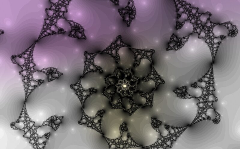 Fractal Pattern with Glowing Center — Purple