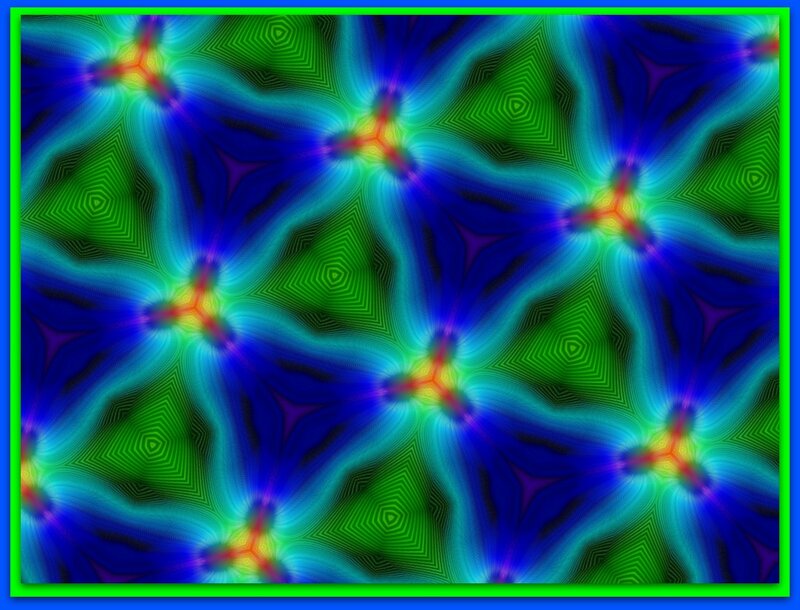 Fractal Pattern with Glowing Centers — Blue