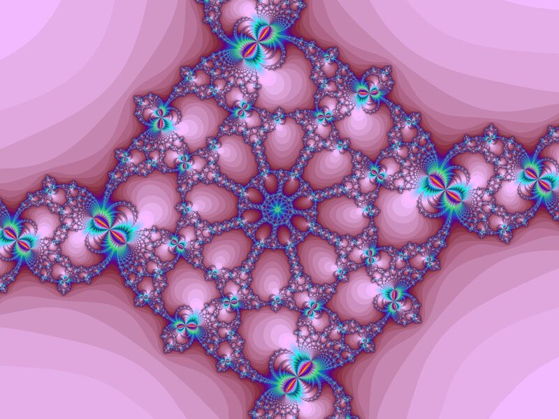Fractal Pattern with Glowing Centers — Purple