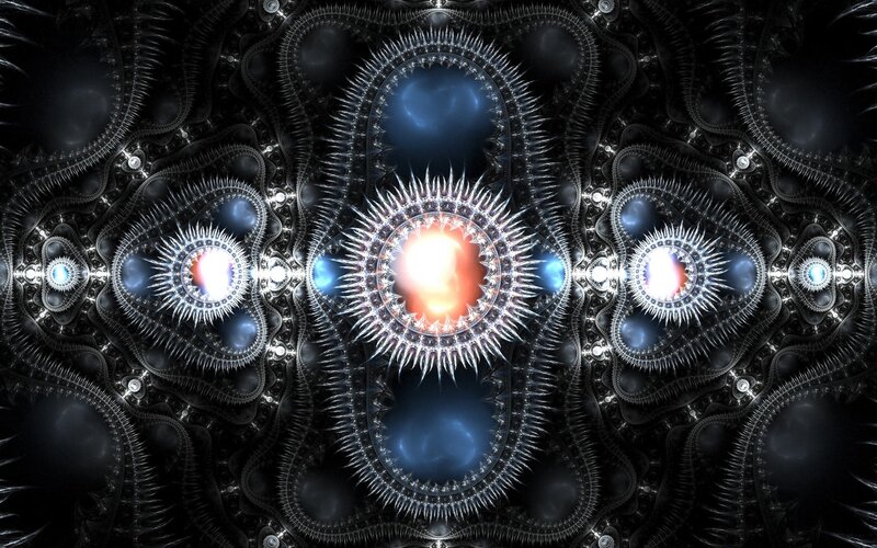 Fractal pattern with glowing centers