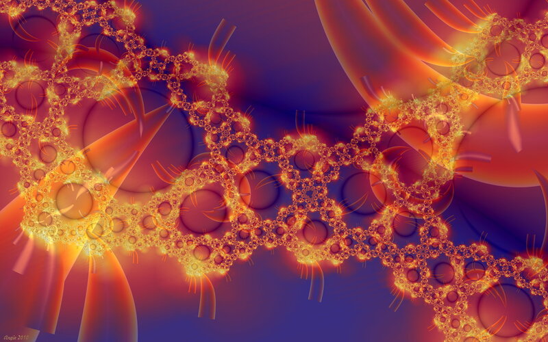 Fractal Pattern with Glowing Chains