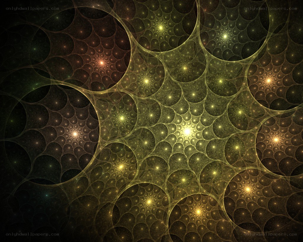 fractal pattern with glowing circles