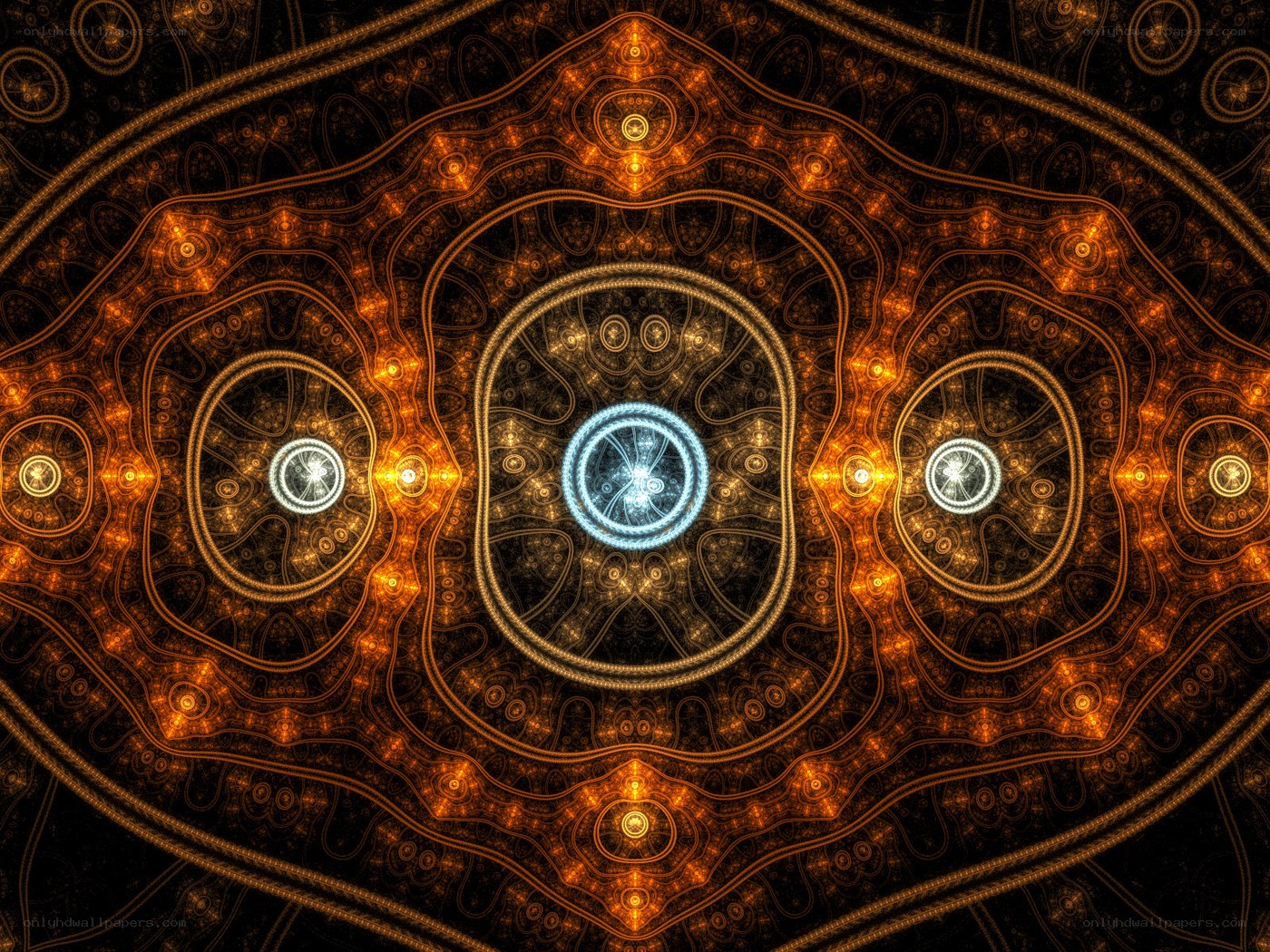 fractal pattern with glowing circles