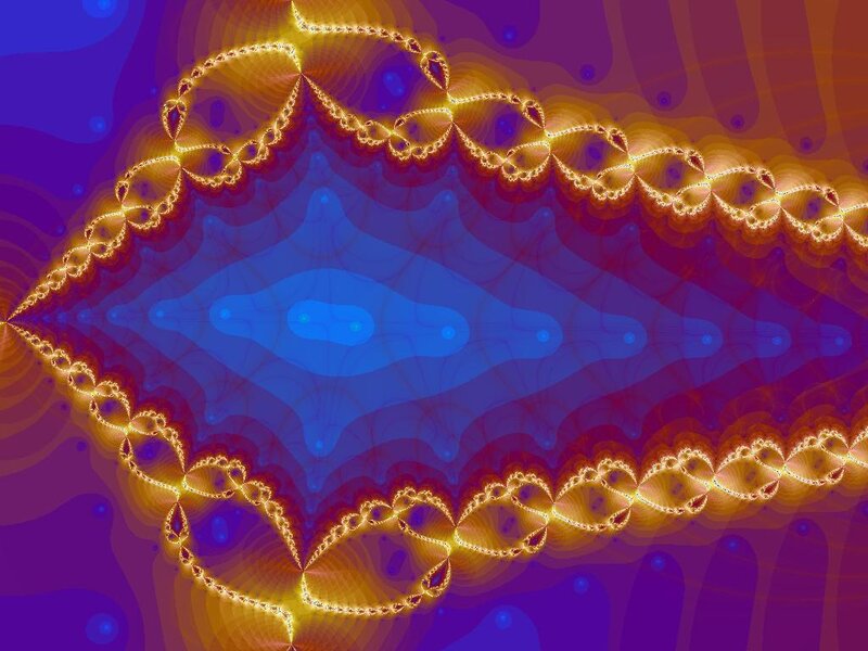 Fractal Pattern with Glowing Edges — Blue, Hypnotic