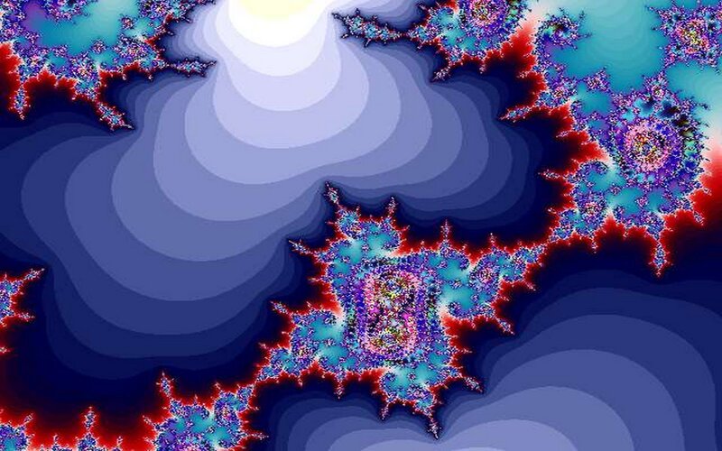 Fractal Pattern with Glowing Edges — Blue