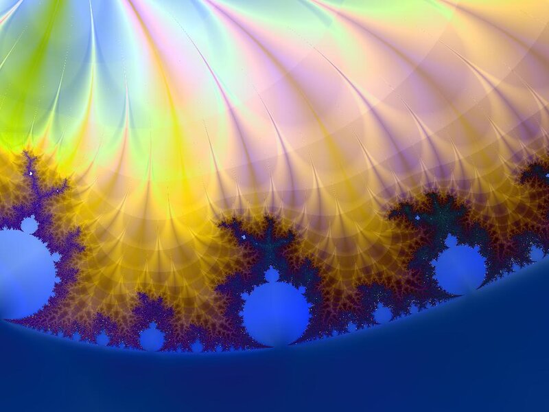 Fractal Pattern with Glowing Edges — Blue, Vibrant