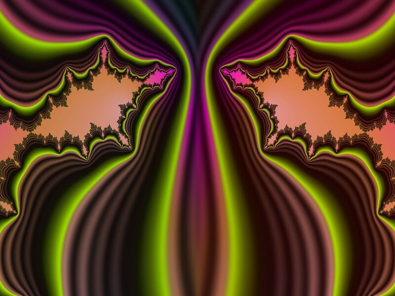 Fractal Pattern with Glowing Edges — Green