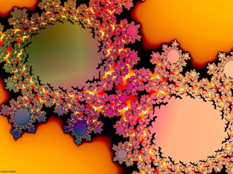 Fractal Pattern with Glowing Edges — Orange, Dramatic