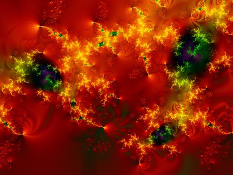 Fractal Pattern with Glowing Edges — Red