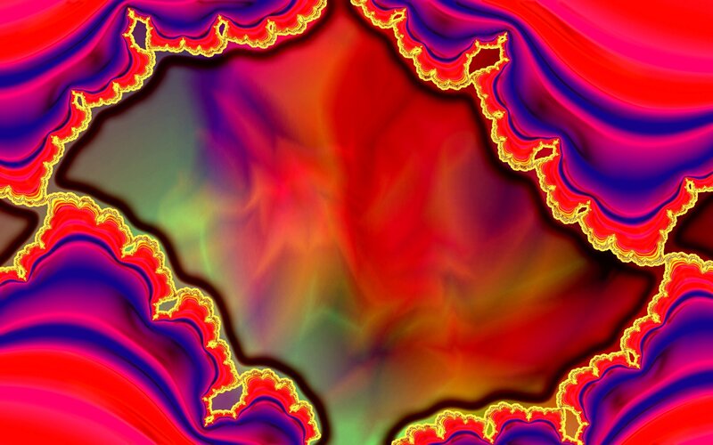 Fractal Pattern with Glowing Edges — Red, Vibrant