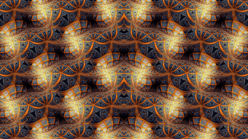 Fractal Pattern with Glowing Lights — Orange