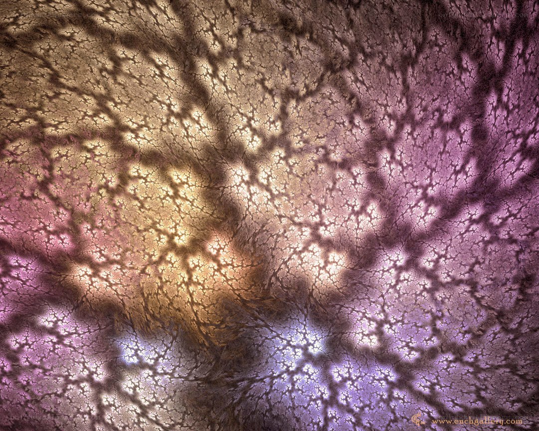 Fractal pattern with glowing lights