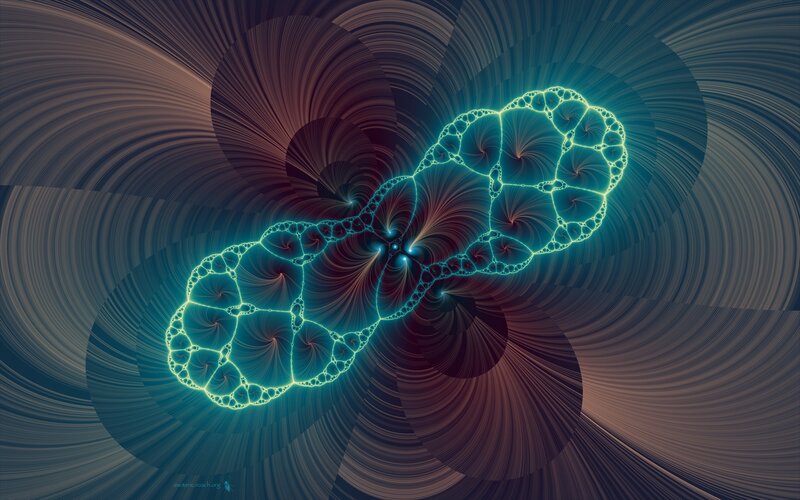 Fractal Pattern with Glowing Lines — Blue, Hypnotic