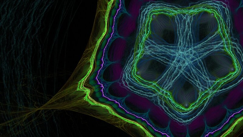 Fractal Pattern with Glowing Lines — Green