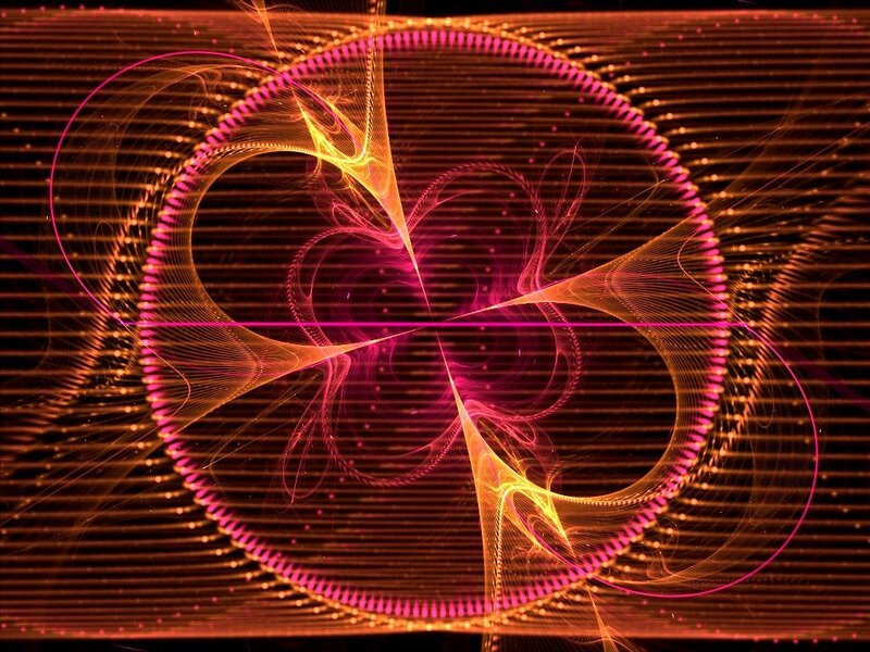 Fractal Pattern with Glowing Lines — Pink