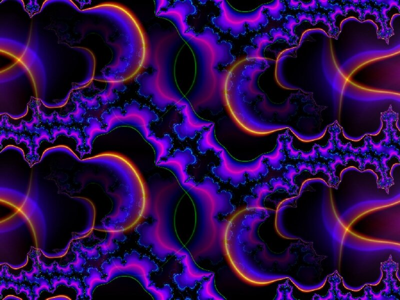 Fractal Pattern with Glowing Lines — Purple, Hypnotic