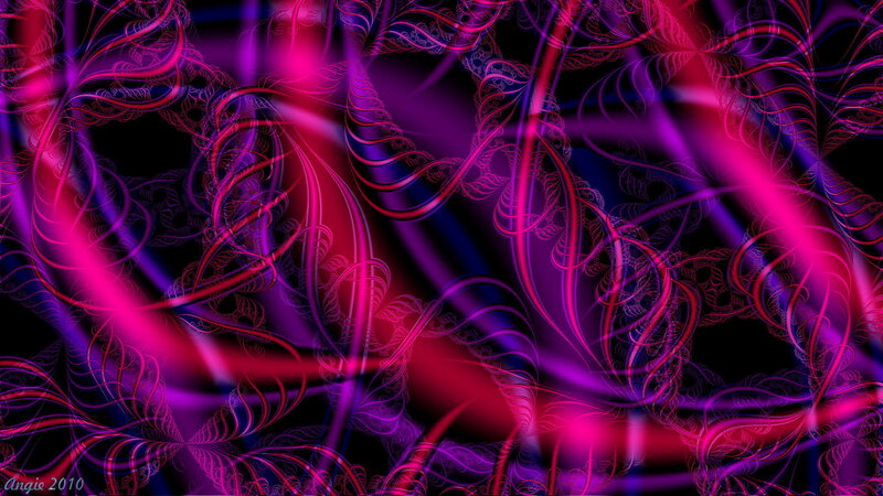 Fractal Pattern with Glowing Lines — Purple