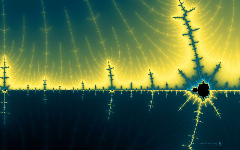 Fractal Pattern with Glowing Lines — Yellow, Dramatic