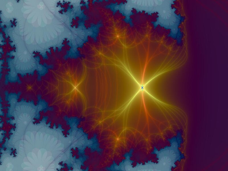 Fractal Pattern with Glowing Lines — Yellow