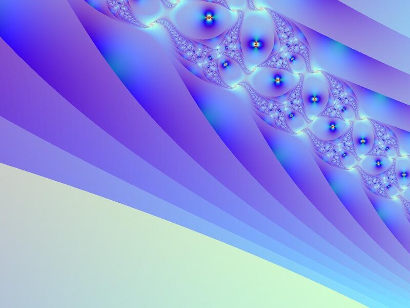 Fractal Pattern with Glowing Orbs — Blue, Ethereal