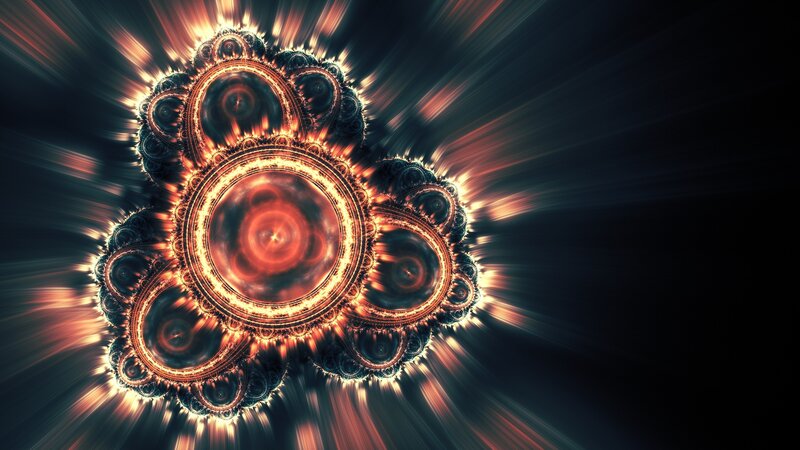 Fractal Pattern with Glowing Rings