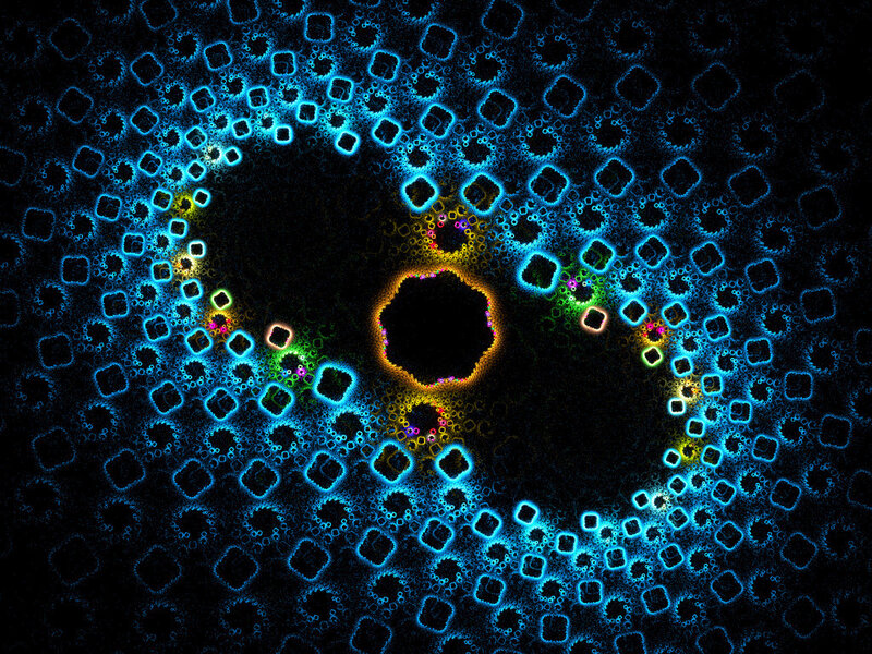 fractal pattern with glowing shapes