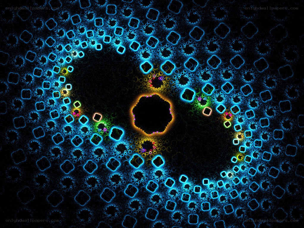 fractal pattern with glowing shapes