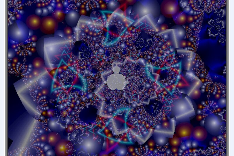 Fractal Pattern with Glowing Shapes — Blue
