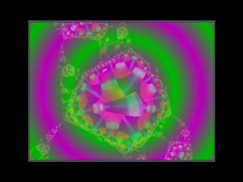 Fractal Pattern with Glowing Shapes — Green
