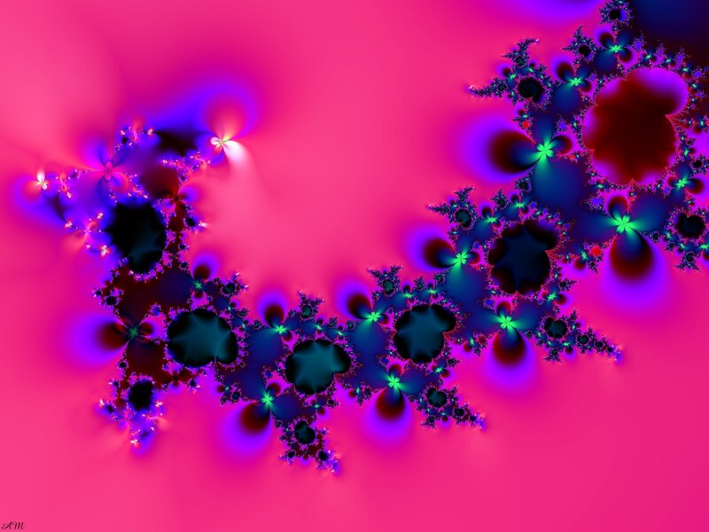 Fractal Pattern with Glowing Shapes — Pink