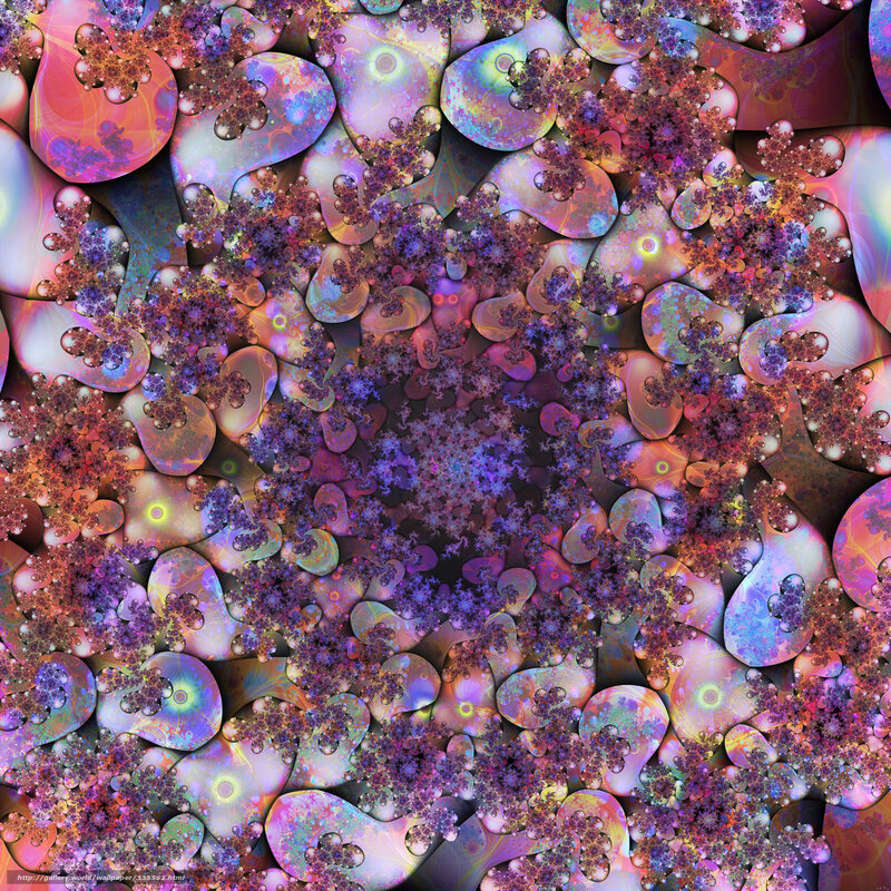 Fractal Pattern with Glowing Shapes — Purple, Hypnotic, Digital Art