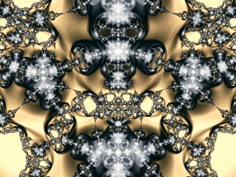 Fractal Pattern with Gold and Black