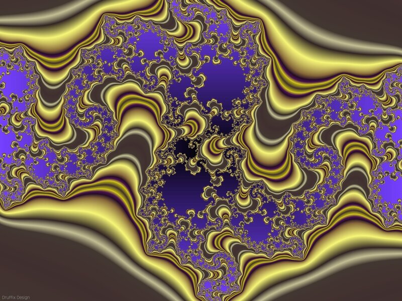 Fractal Pattern with Gold and Purple