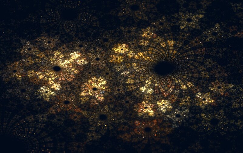Fractal Pattern with Golden Dots