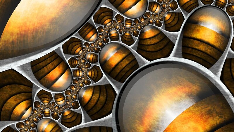 Fractal pattern with golden spheres